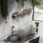 Серия светодиодных реечных светильников с двунаправленным светом и рассеивателями неправильной формы из дымчатого стекла ABEND L120 от ImperiumLoft