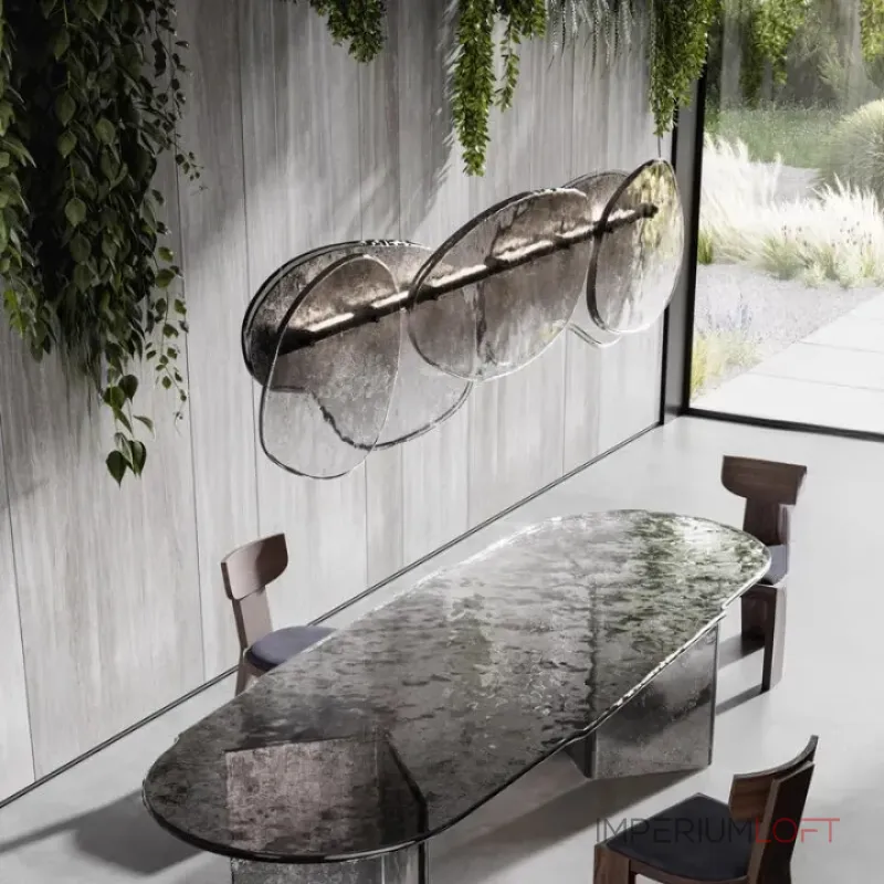 Серия светодиодных реечных светильников с двунаправленным светом и рассеивателями неправильной формы из дымчатого стекла ABEND L120 от ImperiumLoft