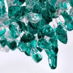 Серия потолочных люстр из подвесных элементов неправильной формы из цветного стекла на дисковом потолочном основании с точечными источниками света TIFFANI CH D100 от ImperiumLoft