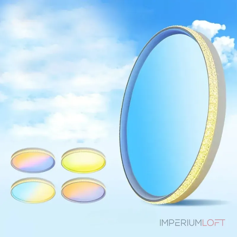 Плоский потолочный светильник с функцией имитации рассвета, заката, голубого неба и других эффектов DISC SUNSET D50 от ImperiumLoft