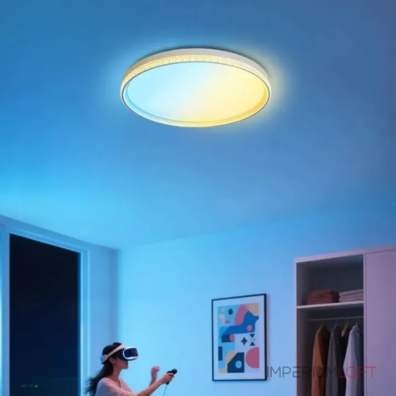 Плоский потолочный светильник с функцией имитации рассвета, заката, голубого неба и других эффектов DISC SUNSET D50 от ImperiumLoft