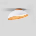 Потолочные светильники с асимметричными купольными плафонами с внутренней отделкой под дерево EDVIN White от ImperiumLoft