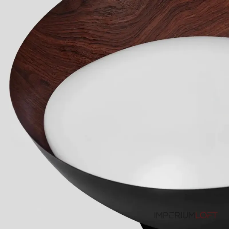 Потолочные светильники с асимметричными купольными плафонами с внутренней отделкой под дерево EDVIN White от ImperiumLoft