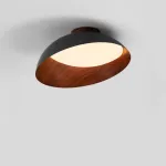 Потолочные светильники с асимметричными купольными плафонами с внутренней отделкой под дерево EDVIN Black от ImperiumLoft