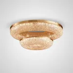 Серия кольцевых светодиодных люстр с обтекаемым рассеивателем с текстурой тающего льда NELIUS WIDE CH A P2 D50 D80 от ImperiumLoft