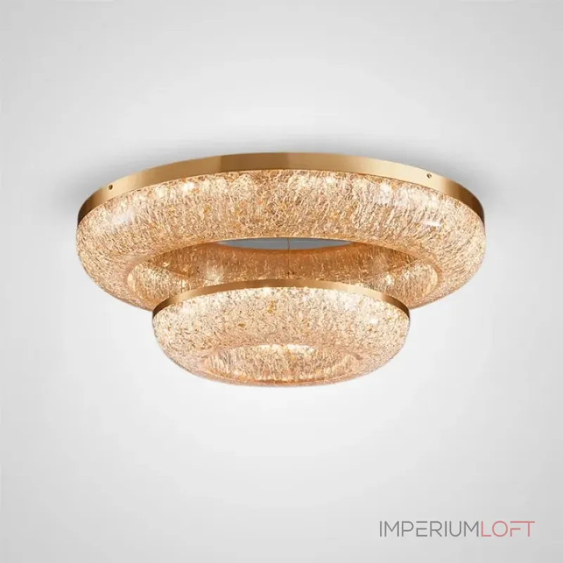 Серия кольцевых светодиодных люстр с обтекаемым рассеивателем с текстурой тающего льда NELIUS WIDE CH A P2 D50 D80 от ImperiumLoft