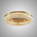 Серия кольцевых светодиодных люстр с обтекаемым рассеивателем с текстурой тающего льда NELIUS WIDE CH A P1 D80 от ImperiumLoft