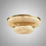 Серия кольцевых светодиодных люстр с обтекаемым рассеивателем с текстурой тающего льда NELIUS WIDE CH A P2 D50 D80 от ImperiumLoft