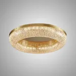 Серия кольцевых светодиодных люстр с обтекаемым рассеивателем с текстурой тающего льда NELIUS WIDE CH B P1 D80 от ImperiumLoft