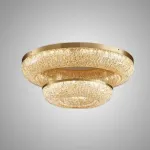 Серия кольцевых светодиодных люстр с обтекаемым рассеивателем с текстурой тающего льда NELIUS WIDE CH B P2 D50 D80 от ImperiumLoft