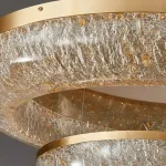 Серия кольцевых светодиодных люстр с обтекаемым рассеивателем с текстурой тающего льда NELIUS WIDE CH B P1 D80 от ImperiumLoft