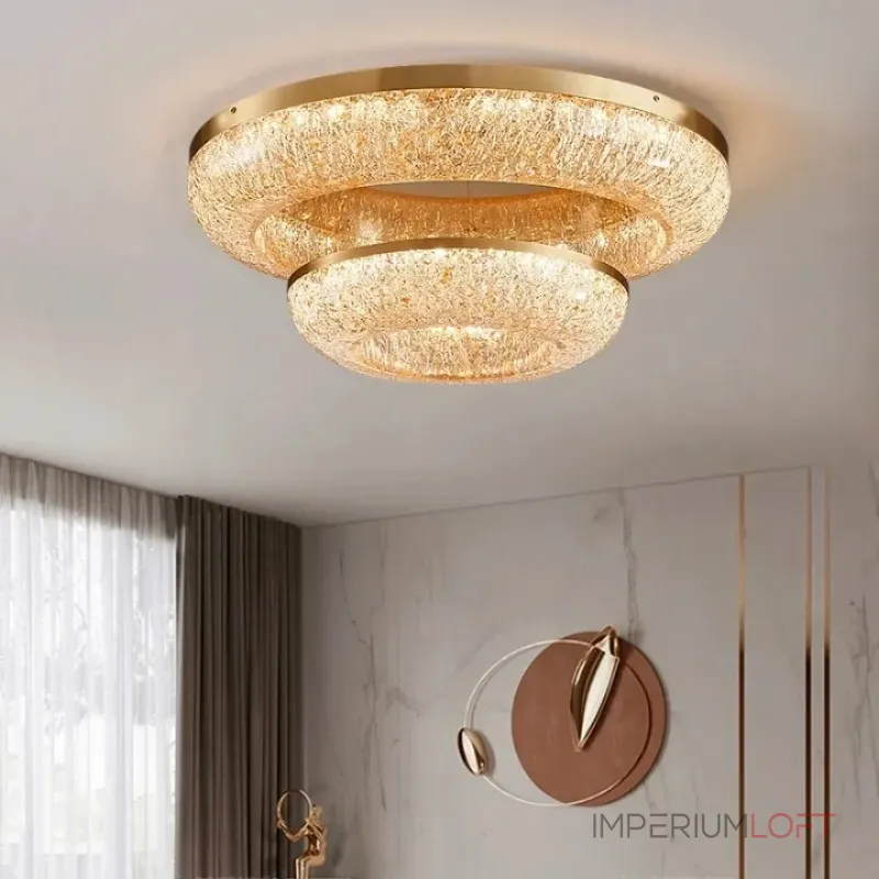 Серия кольцевых светодиодных люстр с обтекаемым рассеивателем с текстурой тающего льда NELIUS WIDE CH A P2 D50 D80 от ImperiumLoft