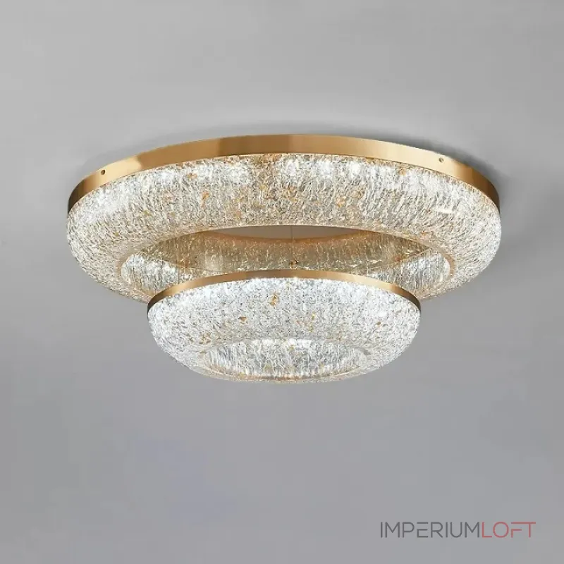 Серия кольцевых светодиодных люстр с обтекаемым рассеивателем с текстурой тающего льда NELIUS WIDE CH A P2 D50 D80 от ImperiumLoft