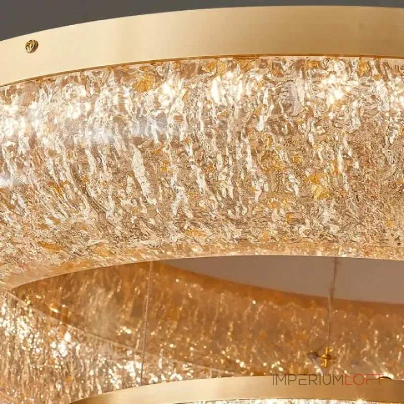 Серия кольцевых светодиодных люстр с обтекаемым рассеивателем с текстурой тающего льда NELIUS WIDE CH B P1 D80 от ImperiumLoft