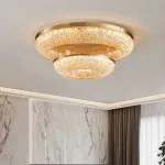 Серия кольцевых светодиодных люстр с обтекаемым рассеивателем с текстурой тающего льда NELIUS WIDE CH A P2 D50 D80 от ImperiumLoft