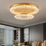 Серия кольцевых светодиодных люстр с обтекаемым рассеивателем с текстурой тающего льда NELIUS THIN CH D100 от ImperiumLoft