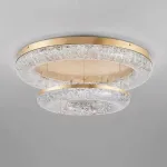 Серия кольцевых светодиодных люстр с обтекаемым рассеивателем с текстурой тающего льда NELIUS THIN CH D100 от ImperiumLoft