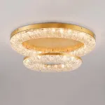 Серия кольцевых светодиодных люстр с обтекаемым рассеивателем с текстурой тающего льда NELIUS THIN CH D100 от ImperiumLoft