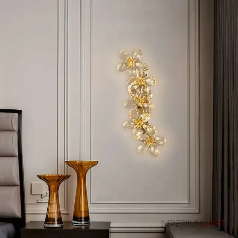 Серия настенных светильников в виде цветов из ограненного хрусталя с каркасом из металла EGEL WALL P3 ImperiumLoft Серия настенных светильников в виде цветов из ограненного хрусталя с каркасом из металла EGEL WALL P3 ImperiumLoft