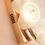 Настенный светильник с цветочной композицией из рельефного стекла на металлическом основании PAW FAB P3 ImperiumLoft