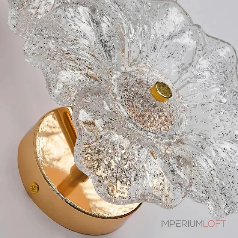 Серия настенных светильников с цветочным декором из стекла с эффектом «капель» на лепестках PAU DEW P3 ImperiumLoft