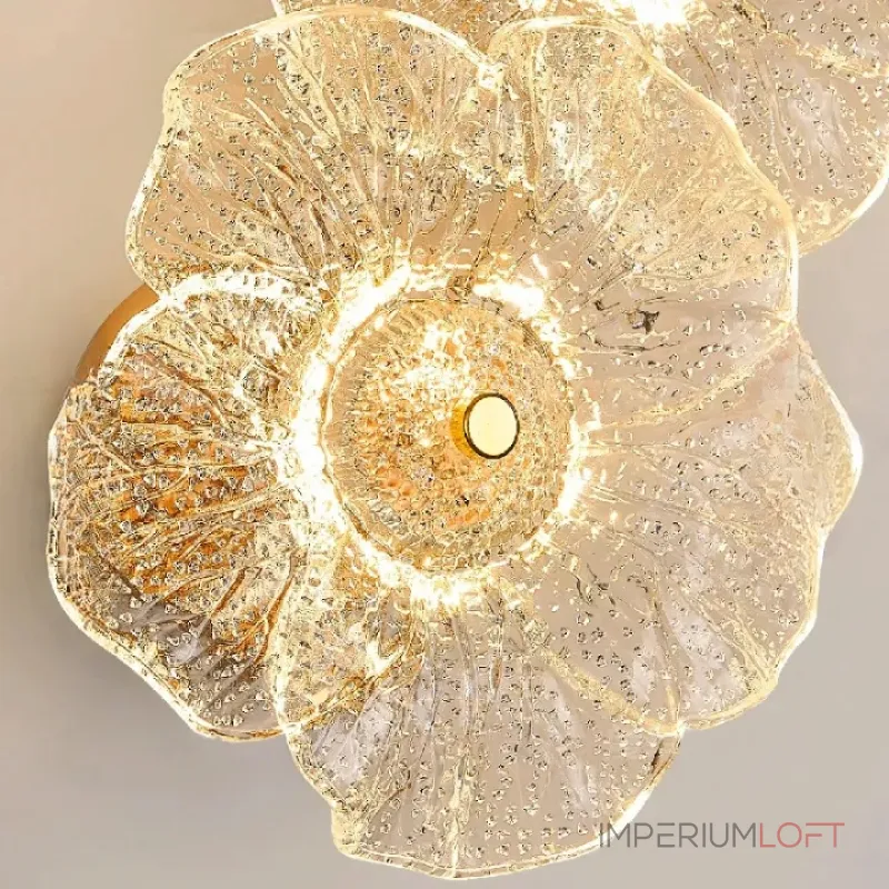 Серия настенных светильников с цветочным декором из стекла с эффектом «капель» на лепестках PAU DEW P3 ImperiumLoft