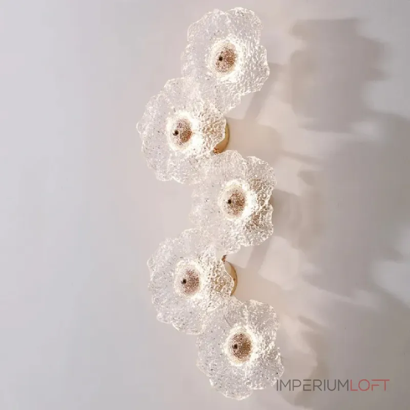 Серия настенных светильников с цветочным декором из прозрачного стекла ручной работы PAU P5 ImperiumLoft Серия настенных светильников с цветочным декором из прозрачного стекла ручной работы PAU P5 ImperiumLoft