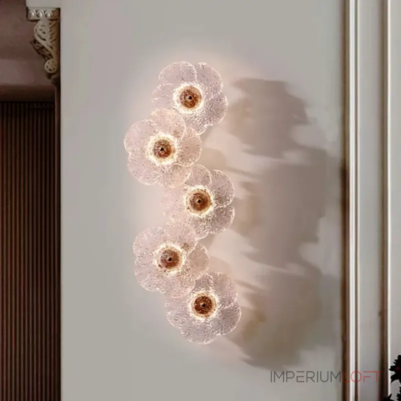 Серия настенных светильников с цветочным декором из прозрачного стекла ручной работы PAU P5 ImperiumLoft Серия настенных светильников с цветочным декором из прозрачного стекла ручной работы PAU P5 ImperiumLoft