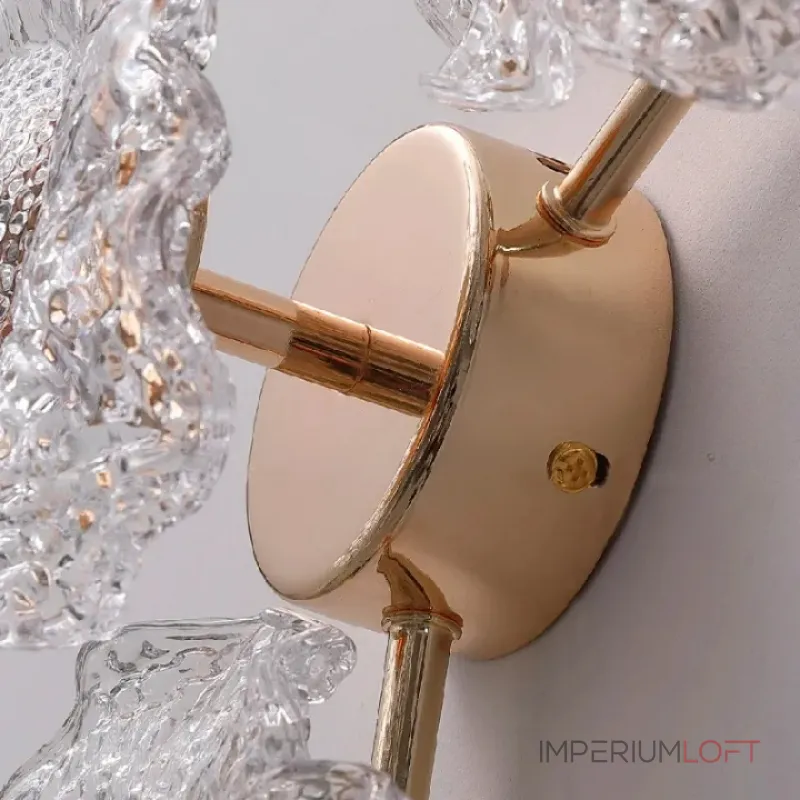 Серия настенных светильников с цветочным декором из прозрачного стекла ручной работы PAU P3 ImperiumLoft