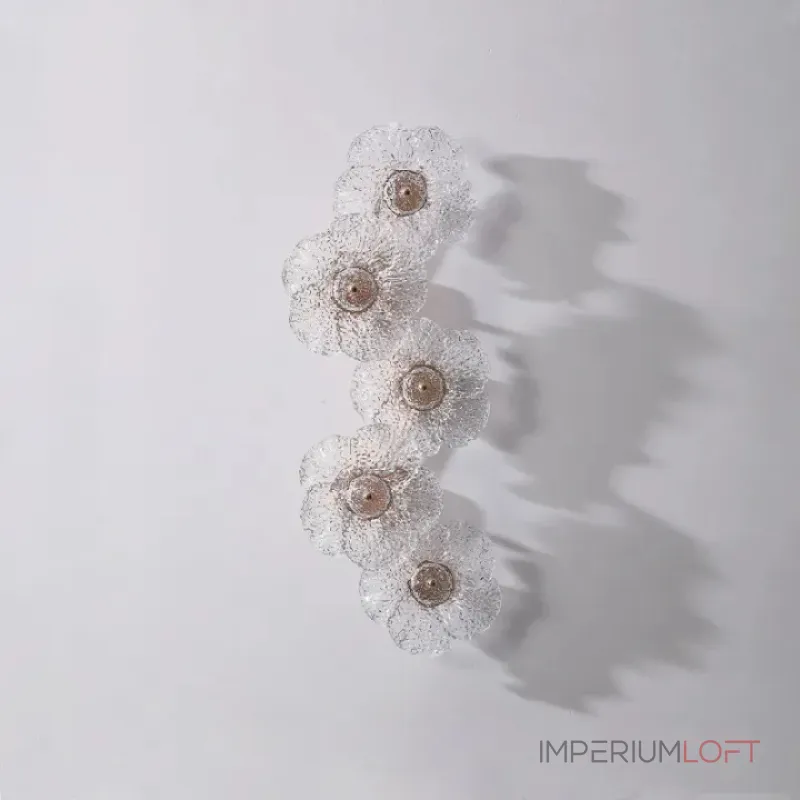 Серия настенных светильников с цветочным декором из прозрачного стекла ручной работы PAU P5 ImperiumLoft Серия настенных светильников с цветочным декором из прозрачного стекла ручной работы PAU P5 ImperiumLoft