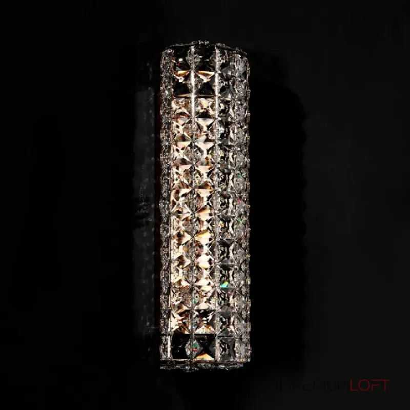 Настенный светильник c хрустальными элементами прямоугольной огранки ALEF WALL ImperiumLoft