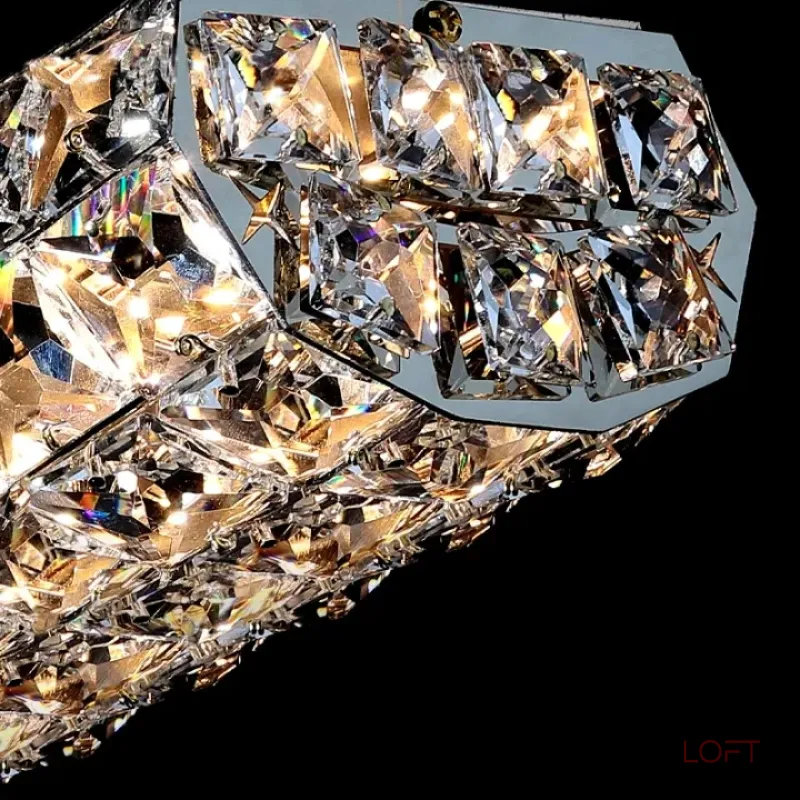 Настенный светильник c хрустальными элементами прямоугольной огранки ALEF WALL ImperiumLoft