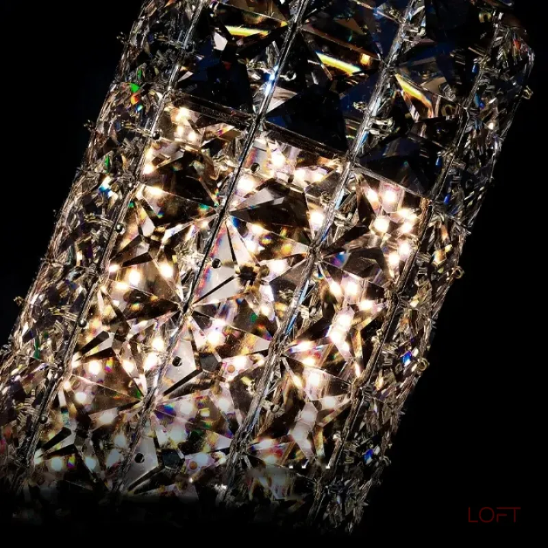 Настенный светильник c хрустальными элементами прямоугольной огранки ALEF WALL ImperiumLoft