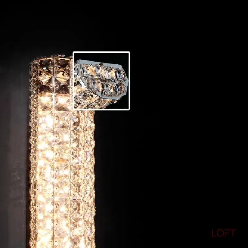 Настенный светильник c хрустальными элементами прямоугольной огранки ALEF WALL ImperiumLoft