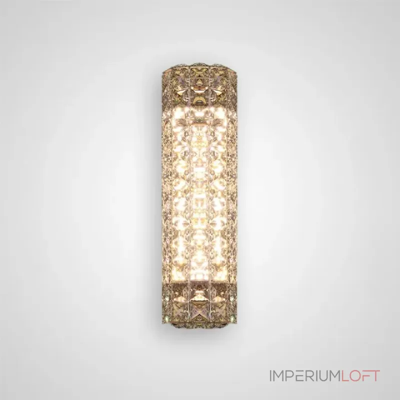 Настенный светильник c хрустальными элементами прямоугольной огранки ALEF WALL ImperiumLoft