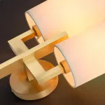 Настенный светильник с двумя цилиндрическими текстильными абажурами на латунной стойке CONSTANS Gold ImperiumLoft