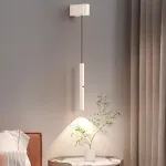 Светодиодный светильник с вытянутым цилиндрическим корпусом на регулируемом подвесе с округленным прямоугольным креплением ELNER White 3000K ImperiumLoft