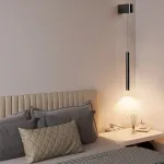 Светодиодный светильник с вытянутым цилиндрическим корпусом на регулируемом подвесе с округленным прямоугольным креплением ELNER Black 3000K ImperiumLoft