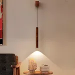 Светодиодный светильник с вытянутым цилиндрическим корпусом на регулируемом подвесе с округленным прямоугольным креплением ELNER Brown 3000 4000 5000K ImperiumLoft