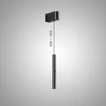 Светодиодный светильник с вытянутым цилиндрическим корпусом на регулируемом подвесе с округленным прямоугольным креплением ELNER Black 3000K ImperiumLoft