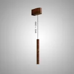 Светодиодный светильник с вытянутым цилиндрическим корпусом на регулируемом подвесе с округленным прямоугольным креплением ELNER Brown 3000 4000 5000K ImperiumLoft