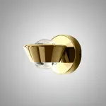 Серия настенных светильников с двунаправленным линзированным источником света на поворотном корпусе конической формы LOGE Gold ImperiumLoft