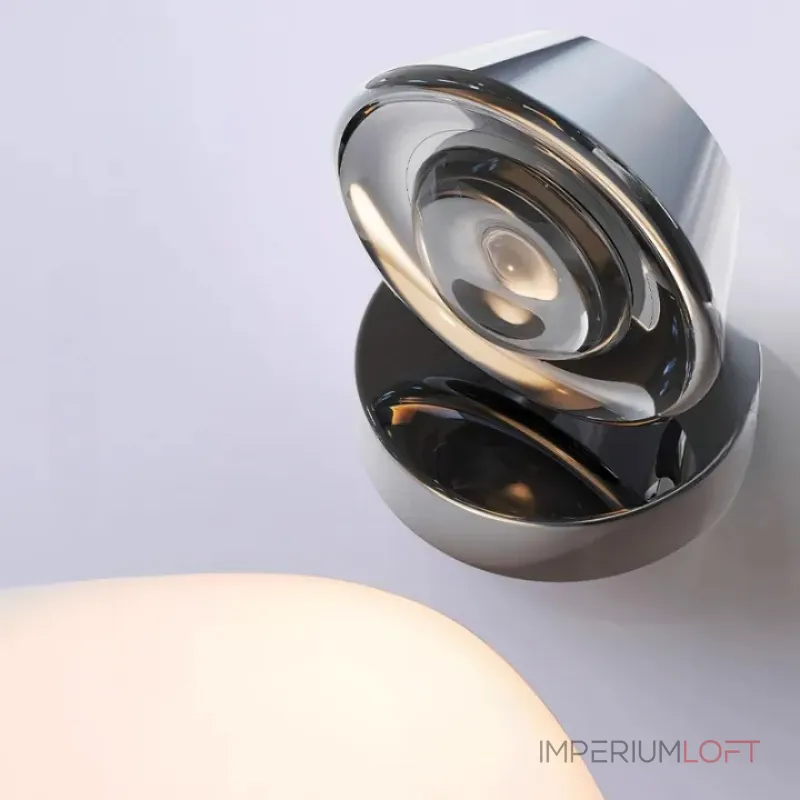 Серия настенных светильников с двунаправленным линзированным источником света на поворотном корпусе конической формы LOGE Silver ImperiumLoft