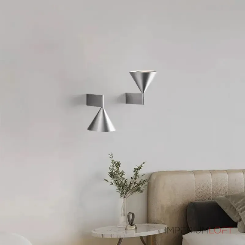 Настенные бра с коническим рассеивателем в минималистичном стиле ARIT Silver ImperiumLoft