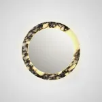 Круглое зеркало с корпусом из натурального фактурного мрамора с фоновой подсветкой ELIAS MIRROR ImperiumLoft