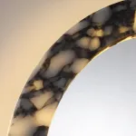 Круглое зеркало с корпусом из натурального фактурного мрамора с фоновой подсветкой ELIAS MIRROR ImperiumLoft