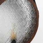 Серия настенных светильников с рельефным стеклянным плафоном в форме линзы на кожаном ремешке ODMAR Black ImperiumLoft