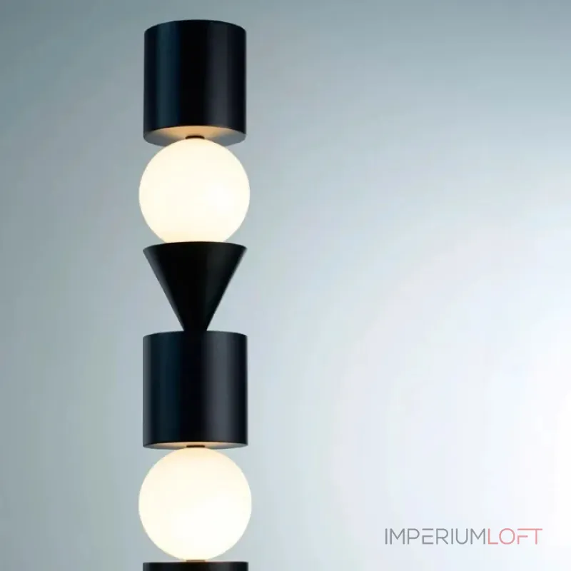 Светодиодный торшер из металла и стекла с композицией из чередующихся геометрических элементов DAMIEN от ImperiumLoft Светодиодный торшер из металла и стекла с композицией из чередующихся геометрических элементов DAMIEN от ImperiumLoft