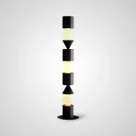 Светодиодный торшер из металла и стекла с композицией из чередующихся геометрических элементов DAMIEN от ImperiumLoft