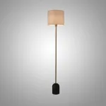 Серия торшеров с основанием из натурального травертина и текстильным плафоном на металлической стойке VALAND Black Travertin Djut от ImperiumLoft